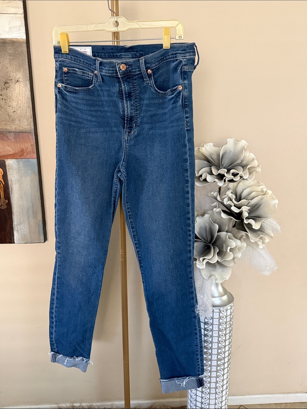 GAP Dark Blue Ankle Crop High-Rise Jeans